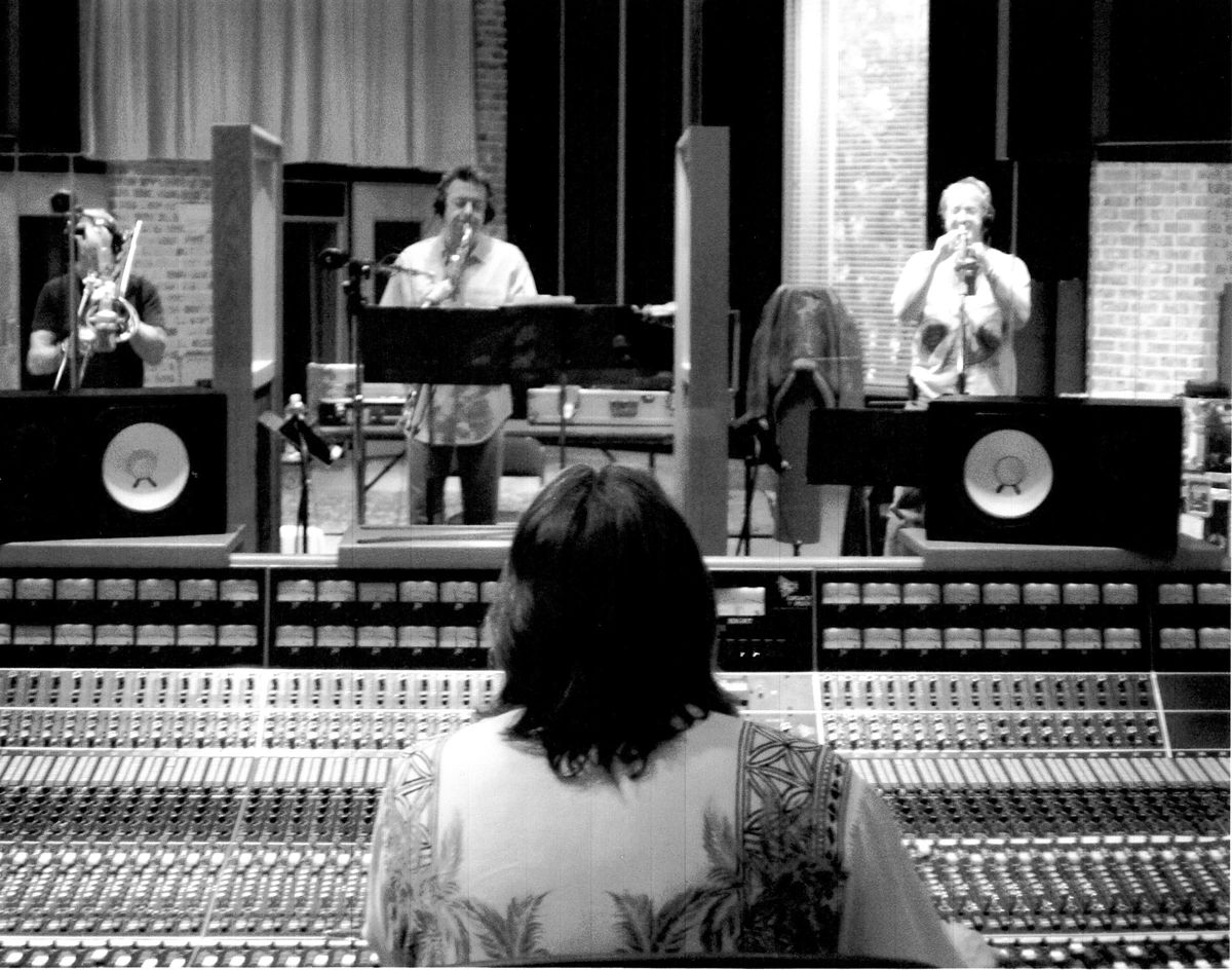 Kevin Beamish at the console with band "Chicago"