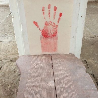 Bloody print of a hand