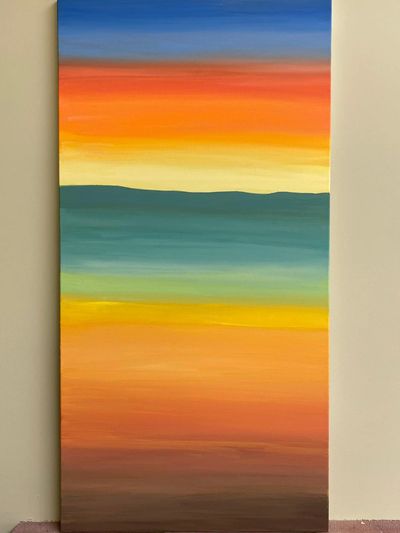 Modern art of a sunset in different shades