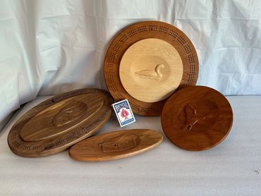 Four Round Shaped Wooden Crafts