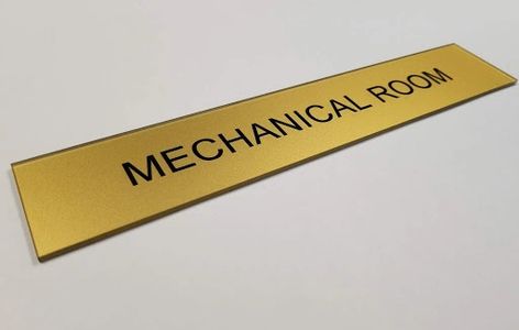 basic back of house commercial or high rise mechanical room sign