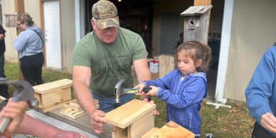 Blue Bird house building.