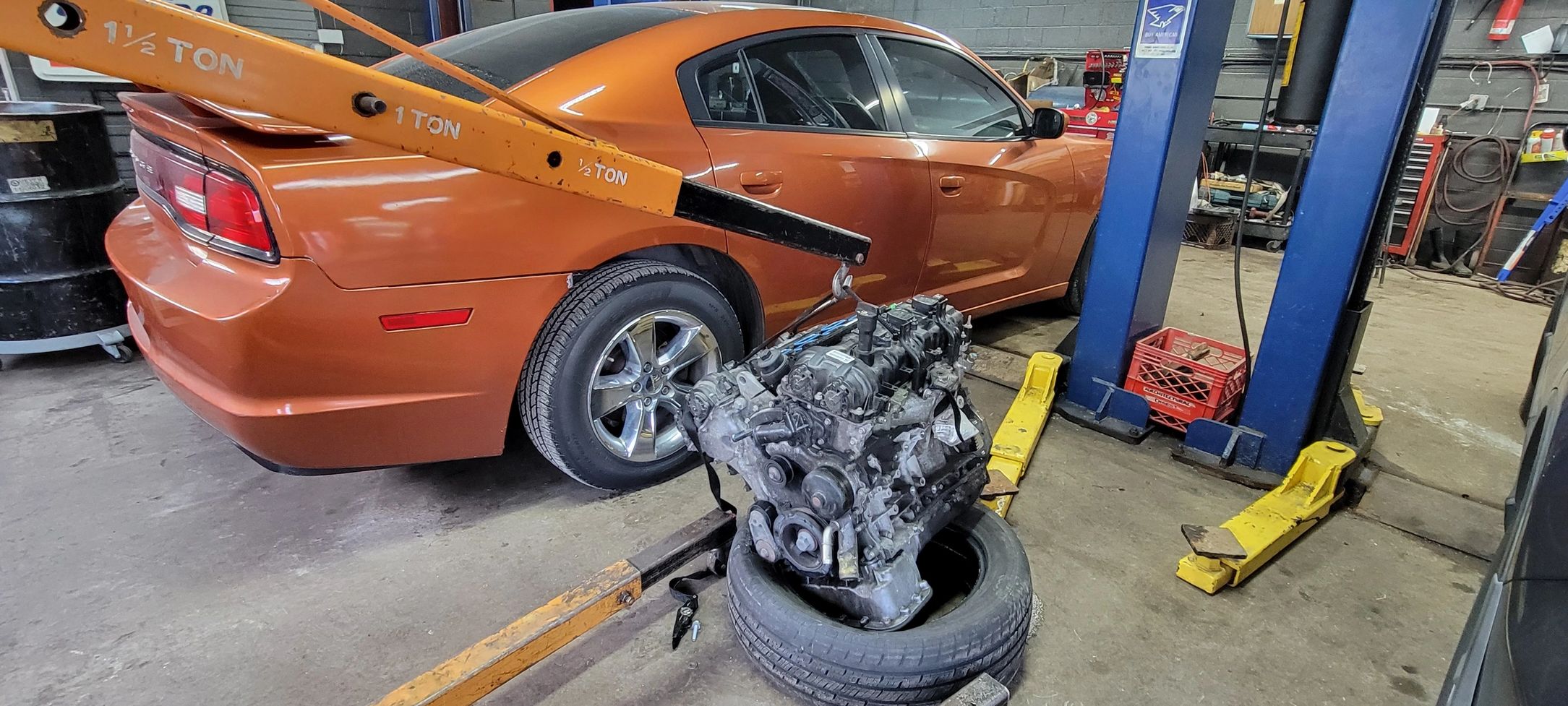 Engine replacement for car repair