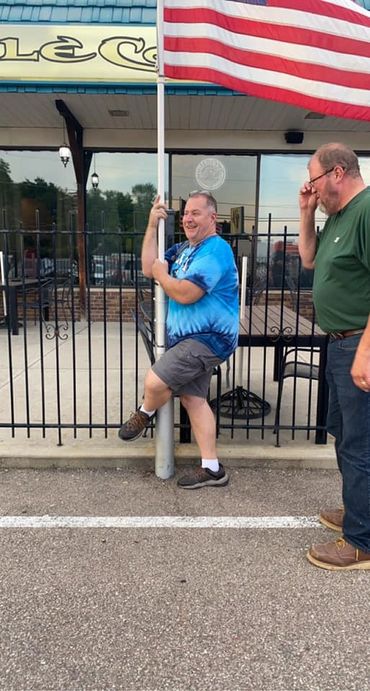 Cliff getting warmed up for later activities