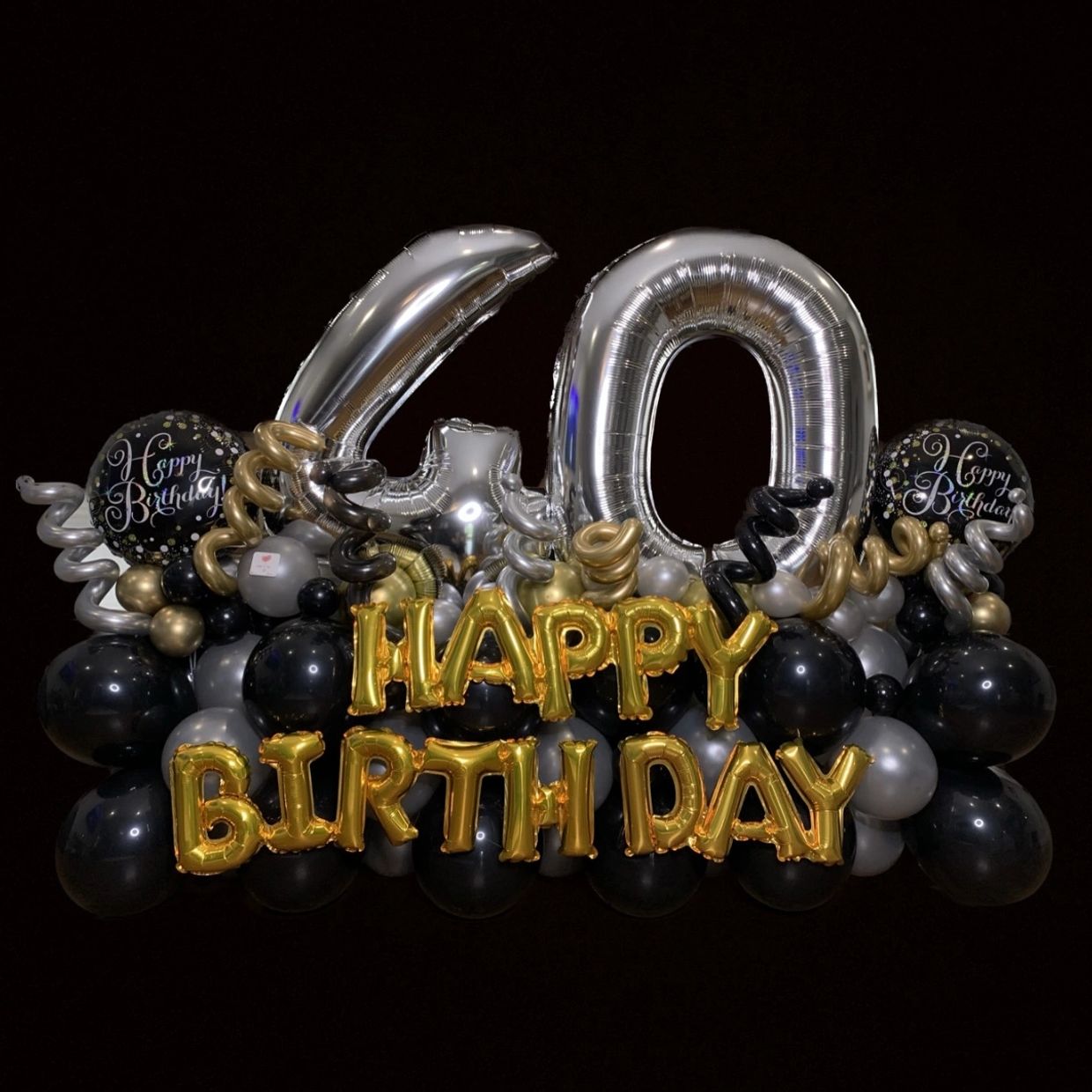forty birthday giant balloon bouquet