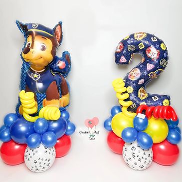 Paw patrol balloon columns