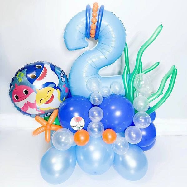 Baby shark one digit balloon bouquet