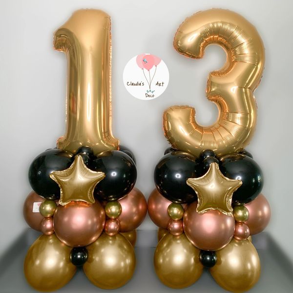 Foil numbers balloon towers