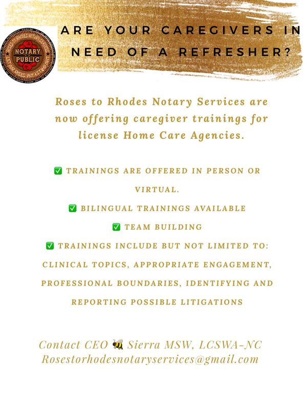 At Roses to Rhodes Notary Services we have well over 25 years in experience in human services. Our C