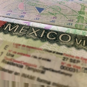 Visa de México en un pasaporte.