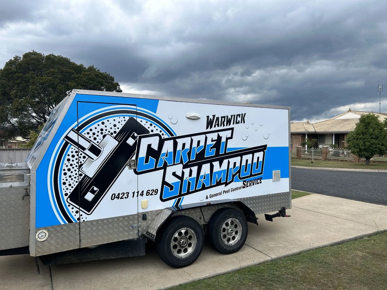 Warwick Carpet Shampoo cleaning trailer for carpet and tile cleaning services in Warwick QLD
