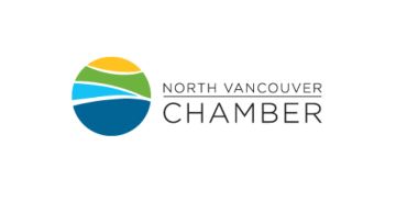 Logo of North Vancouver Chamber with colorful circular design.