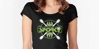 The Adventures of Sporky Logo Fitted Scoop T-Shirt- Apparel, Tee's 
#aliens, #ufo #spork 

