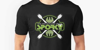 The Adventures of Sporky Logo Fitted Scoop T-Shirt- Apparel, Tee's 
#aliens, #ufo #spork 
