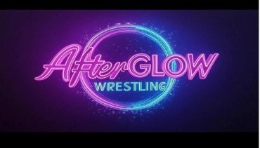 Neon logo reading 'AfterGLOW Wrestling' on a dark background.