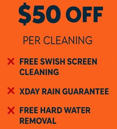 $50 off per cleaning with no free extras or guarantees included.