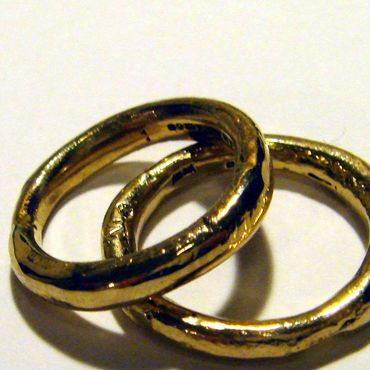 I remodelled customers gold into ancient looking rings.