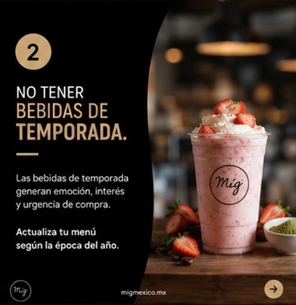 Consejo de marketing sobre bebidas de temporada.