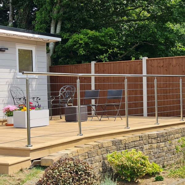 south hams. South Devon. balustrades. high quality. stainless steel. rigging wire. glass. garden.