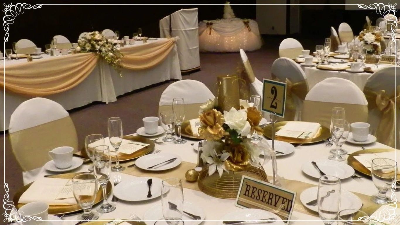 Photo of beautifully decorated tables for a formal event