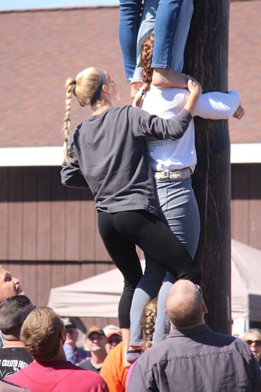 Jordan Fall Festival Greased Pole Climb photo