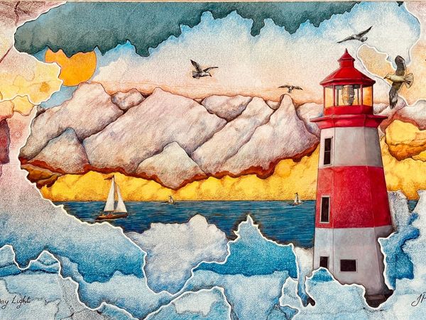 "Day Light", original monoprint/collagraph by printmaking artist Jack Pachuta.