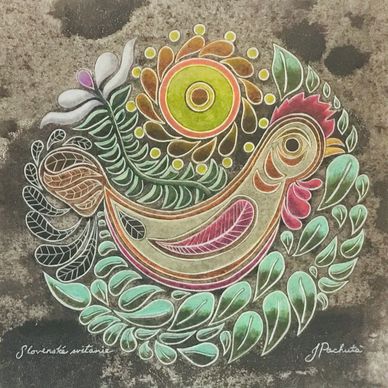 "Slovenske svitanie", original monoprint/collagraph by printmaking artist Jack Pachuta.
