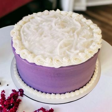 Ube-Macapuno cake