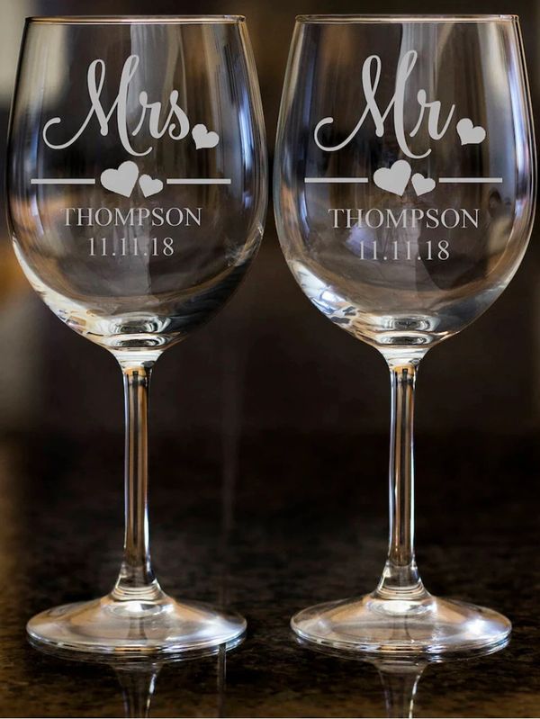 Glass drink-ware etched