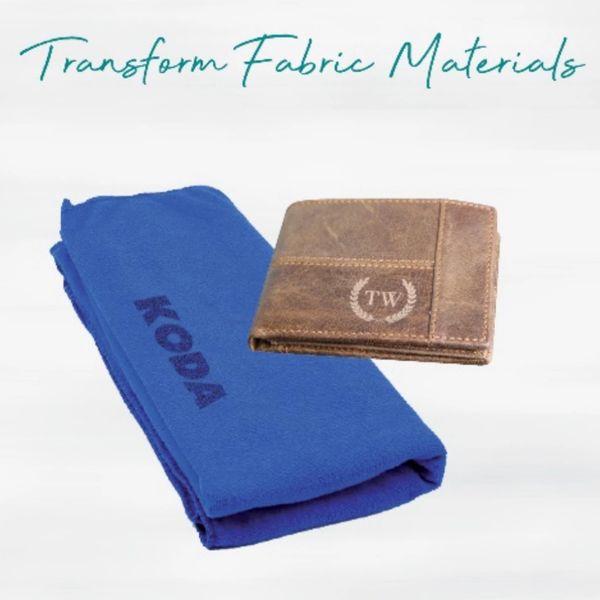 Engraved wallet and fabric