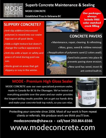 Concrete Sealing - 2023 Info Sheet