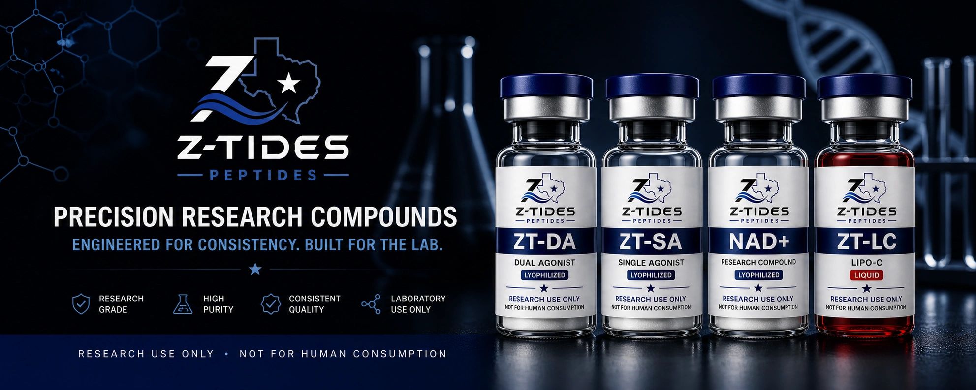 Z-Tides Peptides precision research compounds for lab use, not for human consumption.