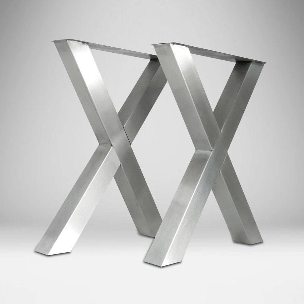 Edelstahl Tischgestell X- Form
