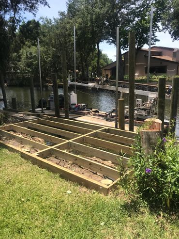 dock being repaired with new frame and deck in Homosassa