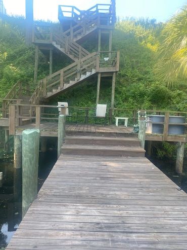 steps leading down to boatdock