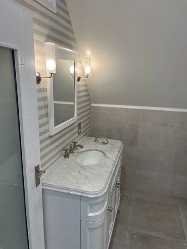 new bathroom inside of the double storey extension we completed in Hertfordshire.