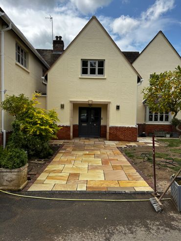 Grand entrance on this double storey extension we completed for a client in Welwyn Garden City.