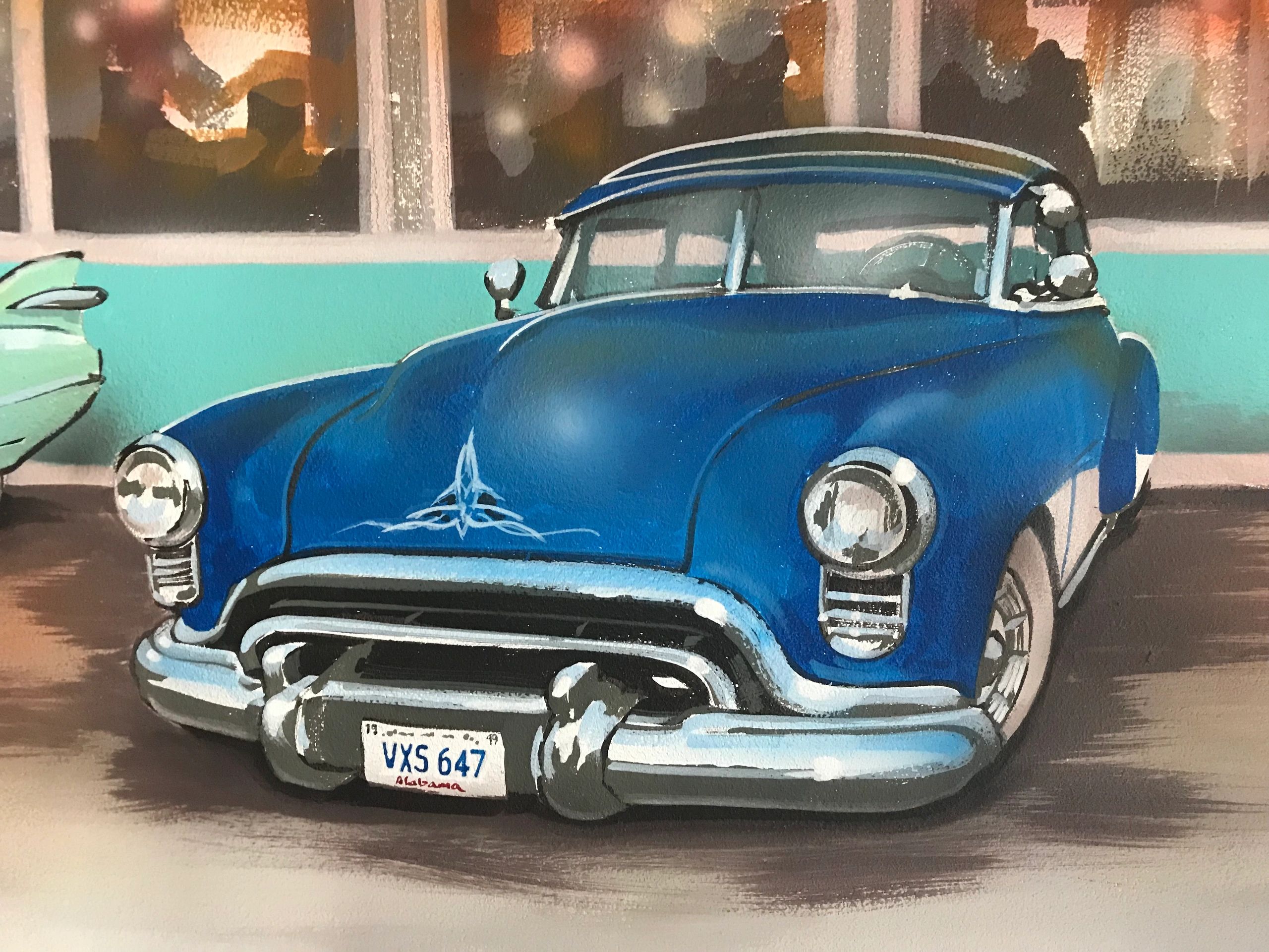 American car mural
