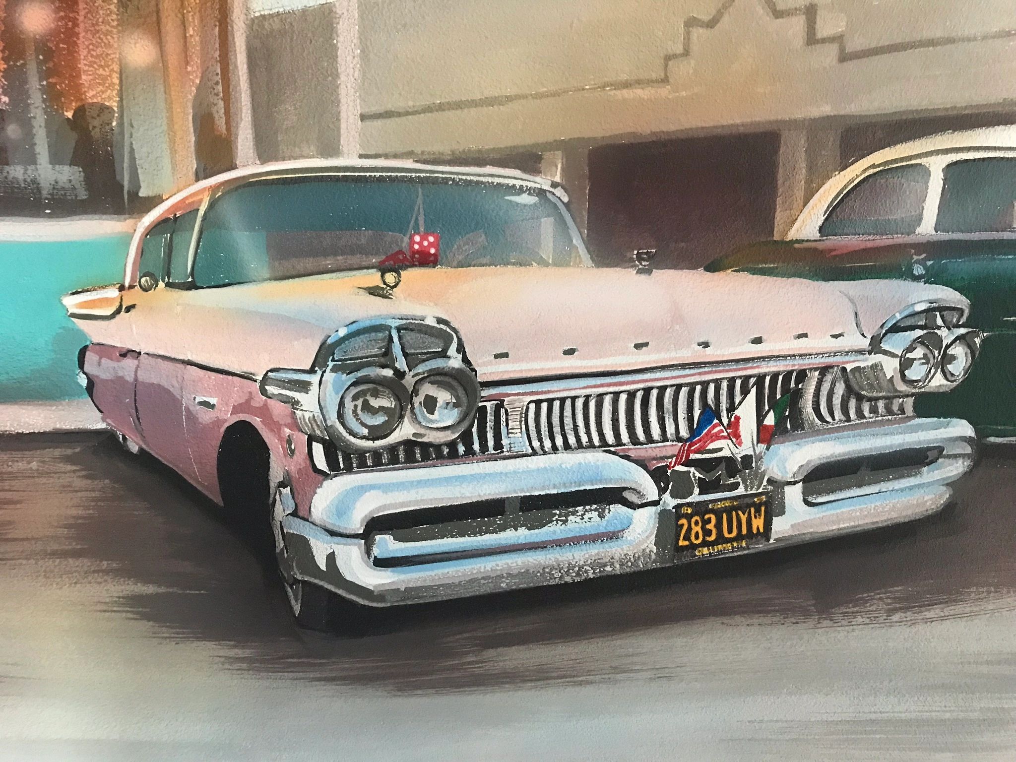 American car mural