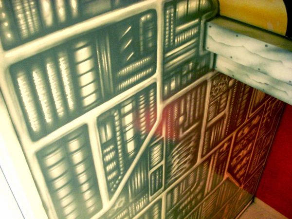Trompe l'oeil 'trick of the eye' lab wall effect wall art