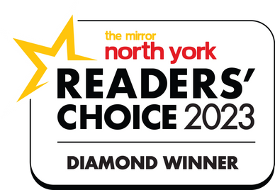 Winners Badge for being voted Best Chiropractic Clinic and Best Chiropractor in North York Mirror