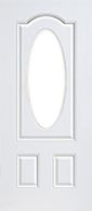 Three panel Steel Frame Replacement Door with a traditional style.