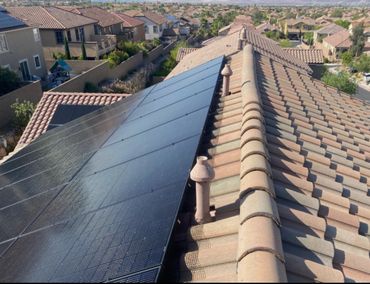 Installed solar panels on the roof.