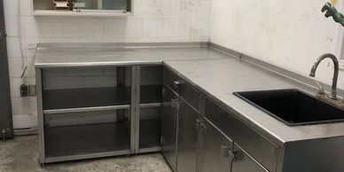 Custom Laboratory Stainless Steel Cabinets and counter tops