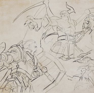 Art By Andhika Rizky the lines before color in one of our favorite pieces containing several main ch