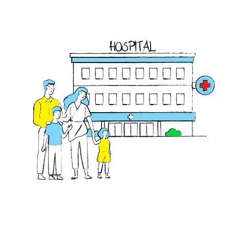 drawing of a hospital