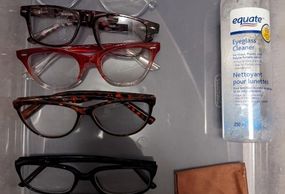 Fill the spray bottle with water. Ask the client “Please help us clean the glasses?”