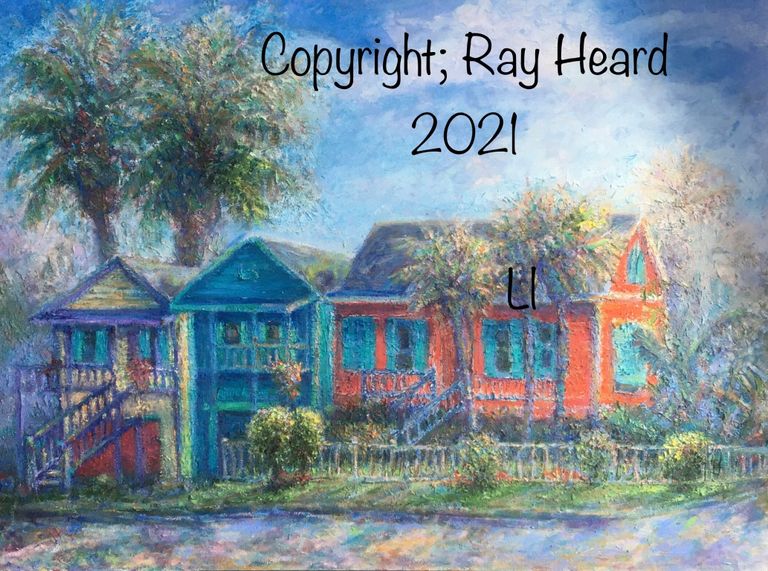 Galveston beach homes, paintings,prints,art galleries,artists, ray heard,oil,