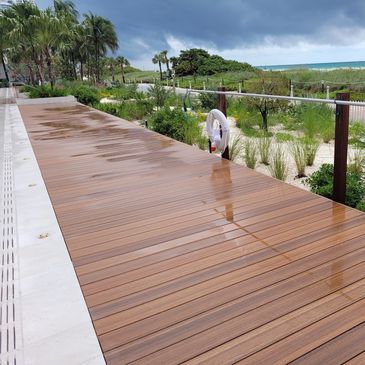 Composite decking  boardwalk in Miami Beach