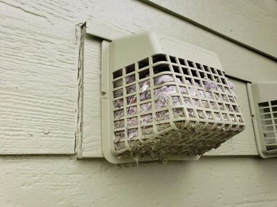 A clogged Dryer Vent Termination Needs a Dryer Vent Cleaning in Meridian and Boise Idaho